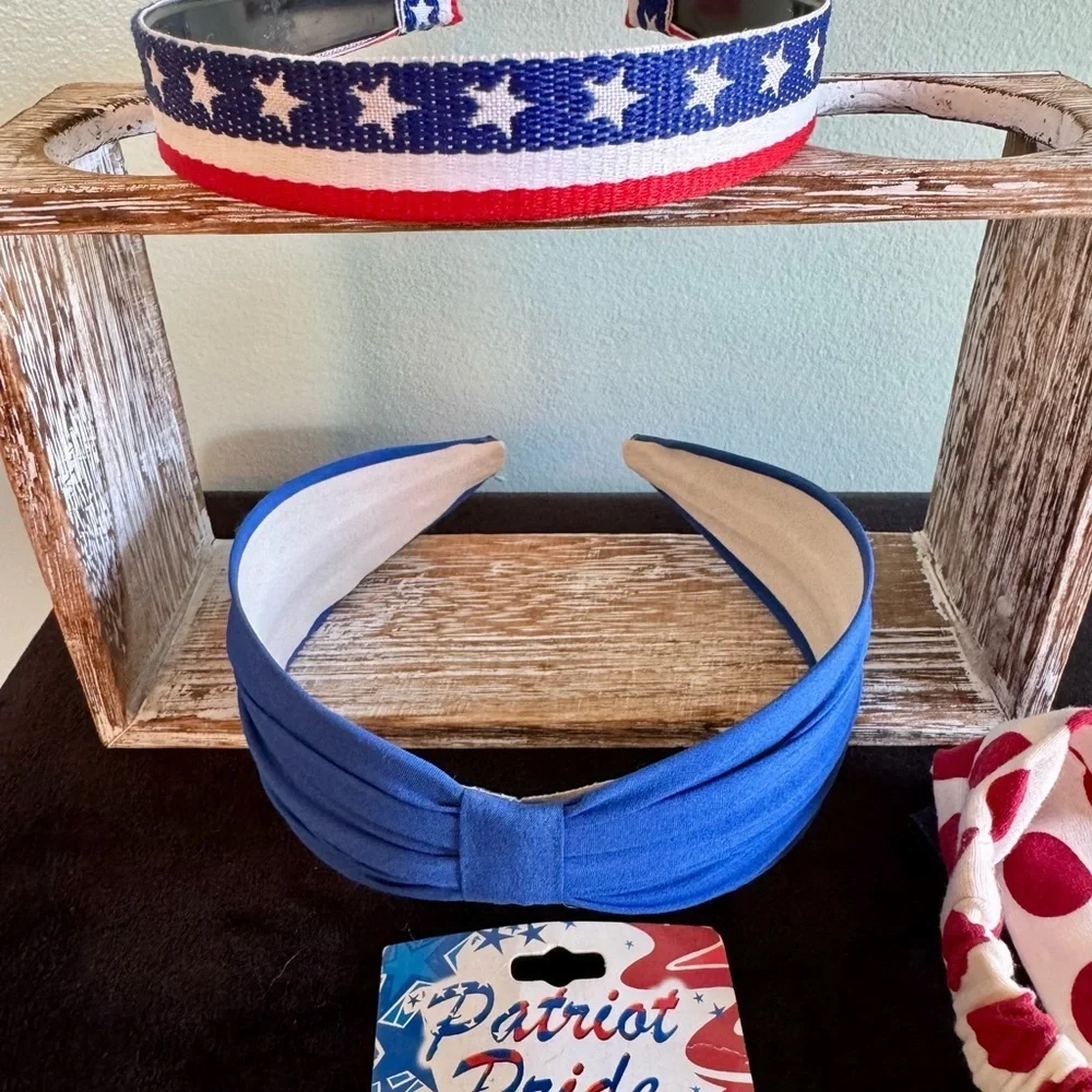 Kids Hair Accessories Set - Blue, Red, White